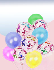Assorted Colors Latex Balloon With Confetti