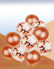 Confetti Latex Balloon With Rose Gold Confetti