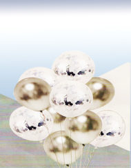 Clear Balloon With Silver Confetti