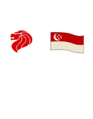 Singapore Flag Merlion Tattoo Sticker