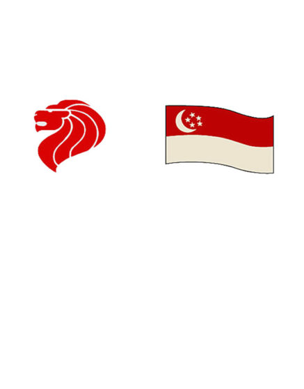 Singapore Flag Merlion Tattoo Sticker