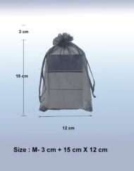 Black Organza Bag 18 x 12 cm