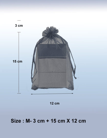 Black Organza Bag 18 x 12 cm