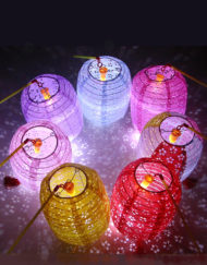 Paper Lantern Set With LED-Stick