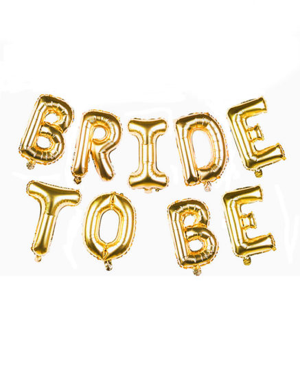 Bride to be gold letter balloons