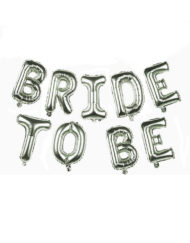 Bride to be silver letter balloons