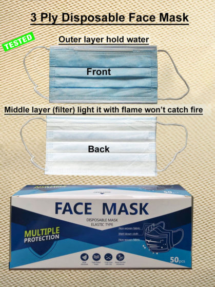 3 ply Disposable Face Mask
