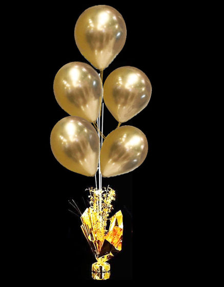 3 Layers Gold Chrome Balloon Bouquet