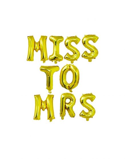 Miss To Mrs Gold Balloon
