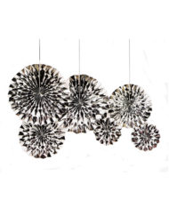 Party Decoration Supply Silver Paper Fans