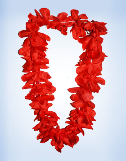Hawaii Lei Flower Necklace-Red