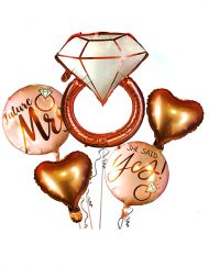 Rose Gold Ring Foil Balloon Set