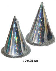 Cone Shape Paper Hat Silver