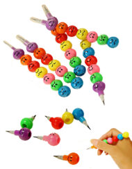7 Pieces Interchangeable Smiley Face Pencil