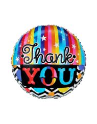 18 inch Thank you Colorful Stripes Balloon