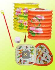 22 cm Paper Lanterns With LED-Plastic Stick