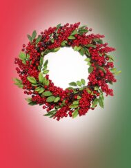 43 cm Wreath With Red Cherry