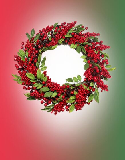 43 cm Wreath With Red Cherry