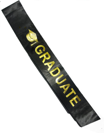 Black Graduation Sash
