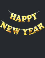 Happy New Year Gold Letters Banner