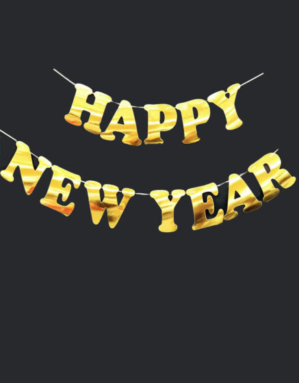 Happy New Year Gold Letters Banner