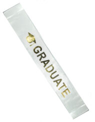 White Graduation Sash