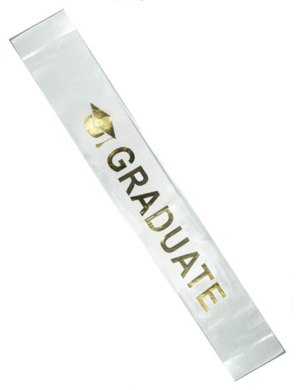 White Graduation Sash