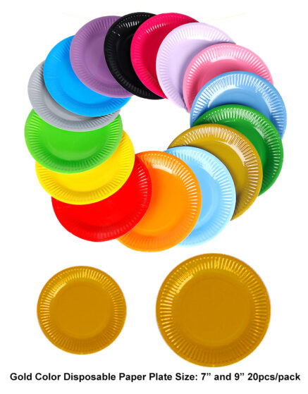 Gold Color Disposable Paper Plate