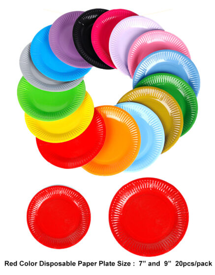 Red Color Disposable Paper Plate
