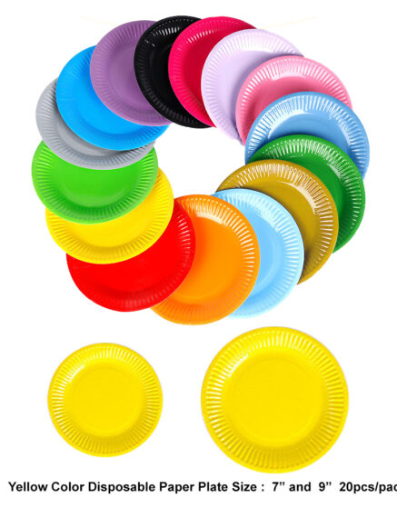 Yellow Color Disposable Paper Plate