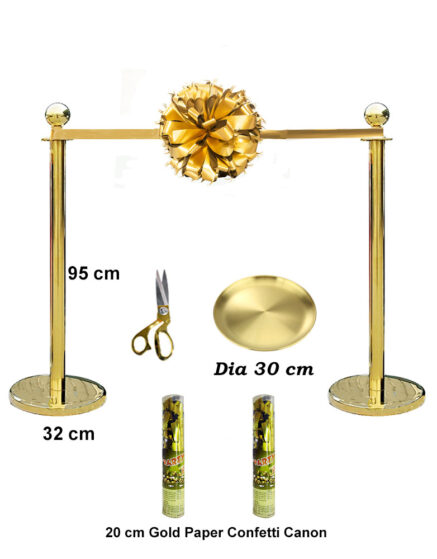 Ribbon Cutting Ceremony Set Gold Ribbon-Gold Stand-Confetti