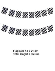 Black-White Checkered Rectangle Flag Butting