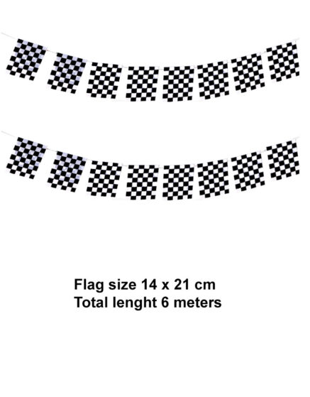 Black-White Checkered Rectangle Flag Butting