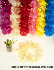 Hawaiian Elastic Flower Headband-Beige