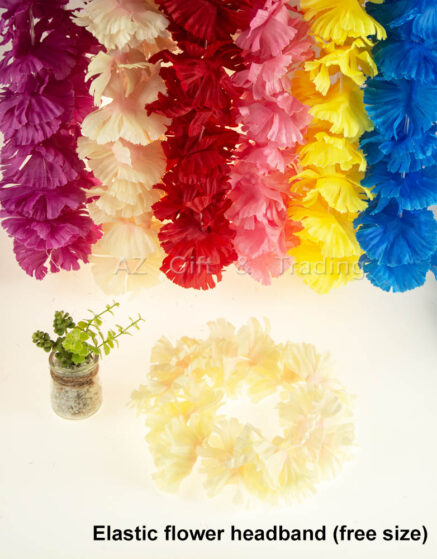 Hawaiian Elastic Flower Headband-Beige