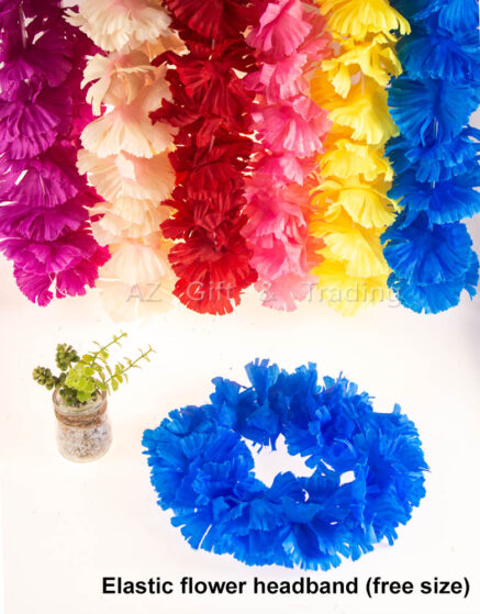 Hawaiian Flower Headband-Blue