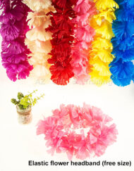 Hawaiian Elastic Flower Headband-Pink