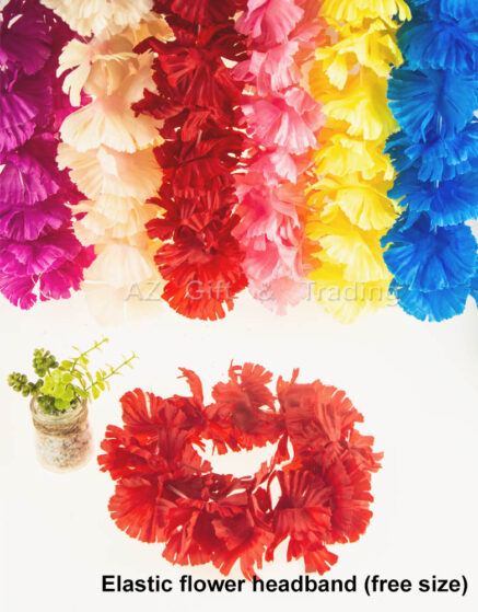 Elastic Flower Headband-Red