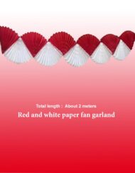 National Day Decoration Red-White Paper Fan Garland
