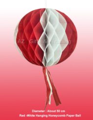 Red-White Hanging Paper Ball