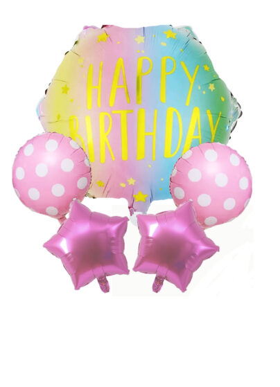 Balloon Bouquet-HBD-Polka Dots-Star